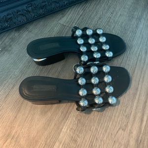 Alexander Wang Lou Dome Studded Block Sandals